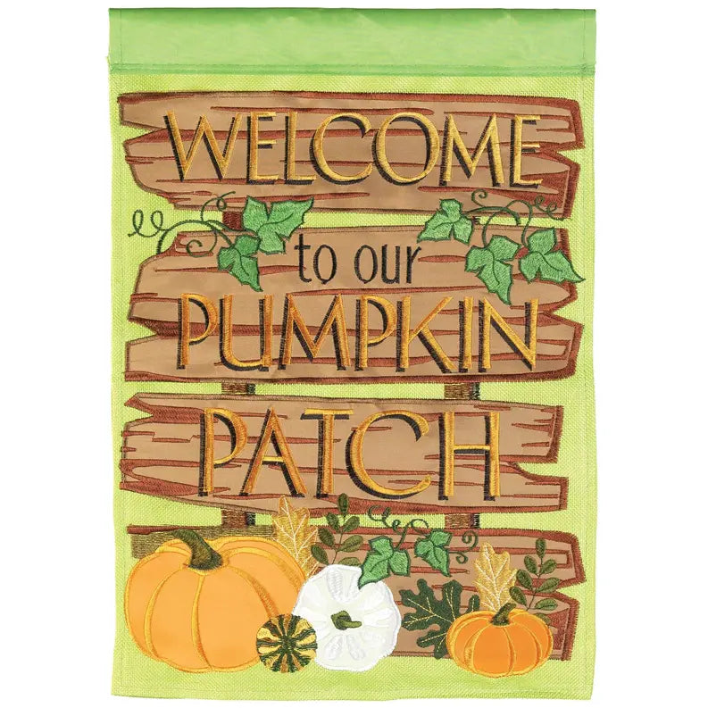 Welcome Pumpkin Patch Flag Burlap Dicksons Inc