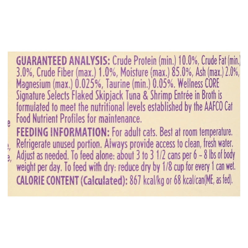 Wellness Pet Products Cat - Can - Tuna - Shrimp - Signature Selects - Case Of 12 - 2.8 Oz Wellness Pet Products