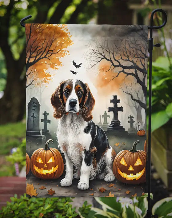 Welsh Springer Spaniel Spooky Halloween Garden Flag Caroline's Treasures