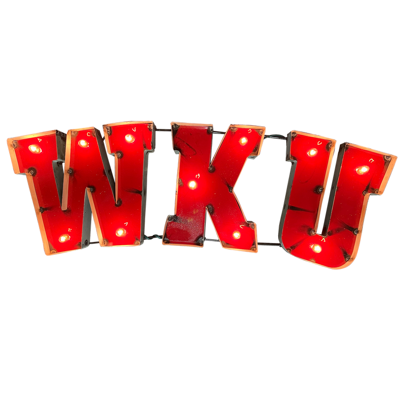 Western Kentucky University "WKU" Lighted Recycled Metal Wall Decor LRT SALES