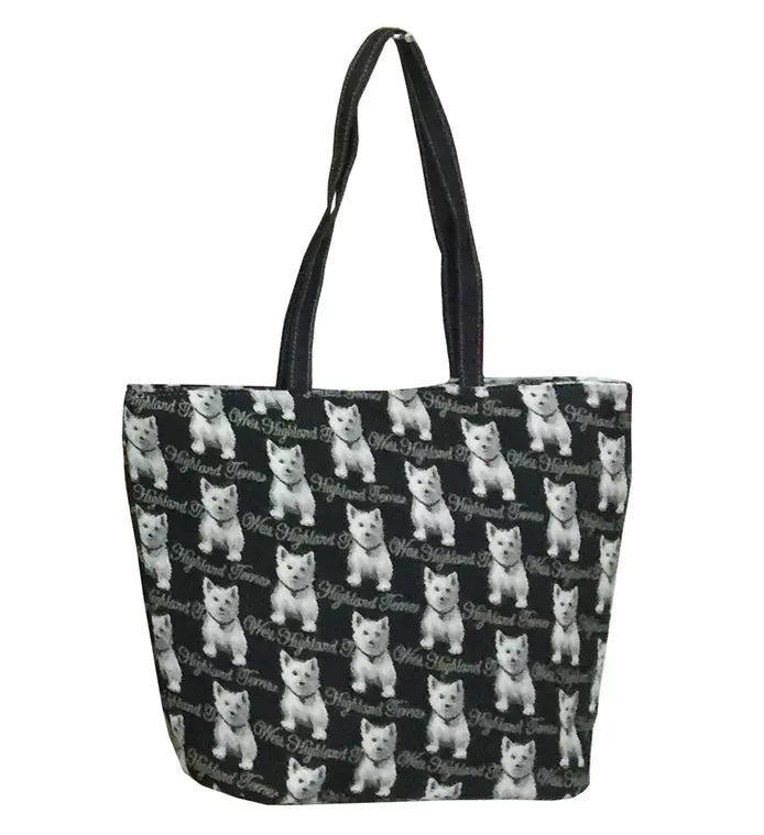 Westie Dog Shoulder Bag Tote Handbag Signare USA