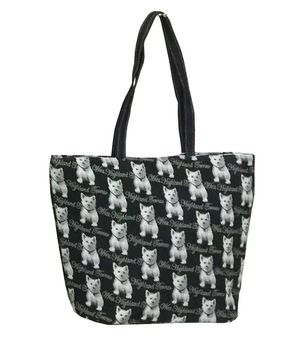 Westie Dog Shoulder Bag Tote Handbag Signare USA