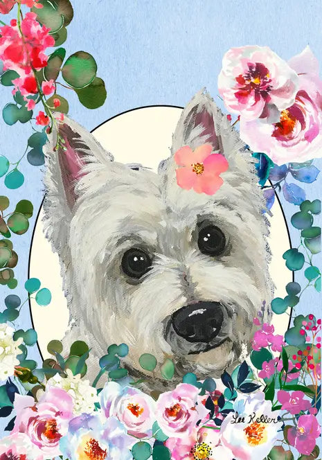 Westie - Hippie Hound Studios Spring  House and Garden Flags Best of Breed