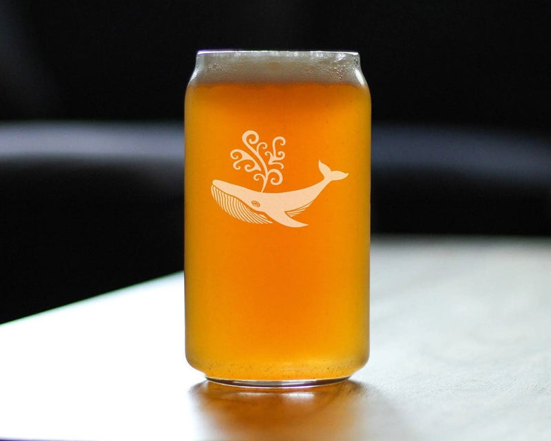 Whale Beer Can Pint Glass - Ocean Beach Gifts and Decor Bevvee