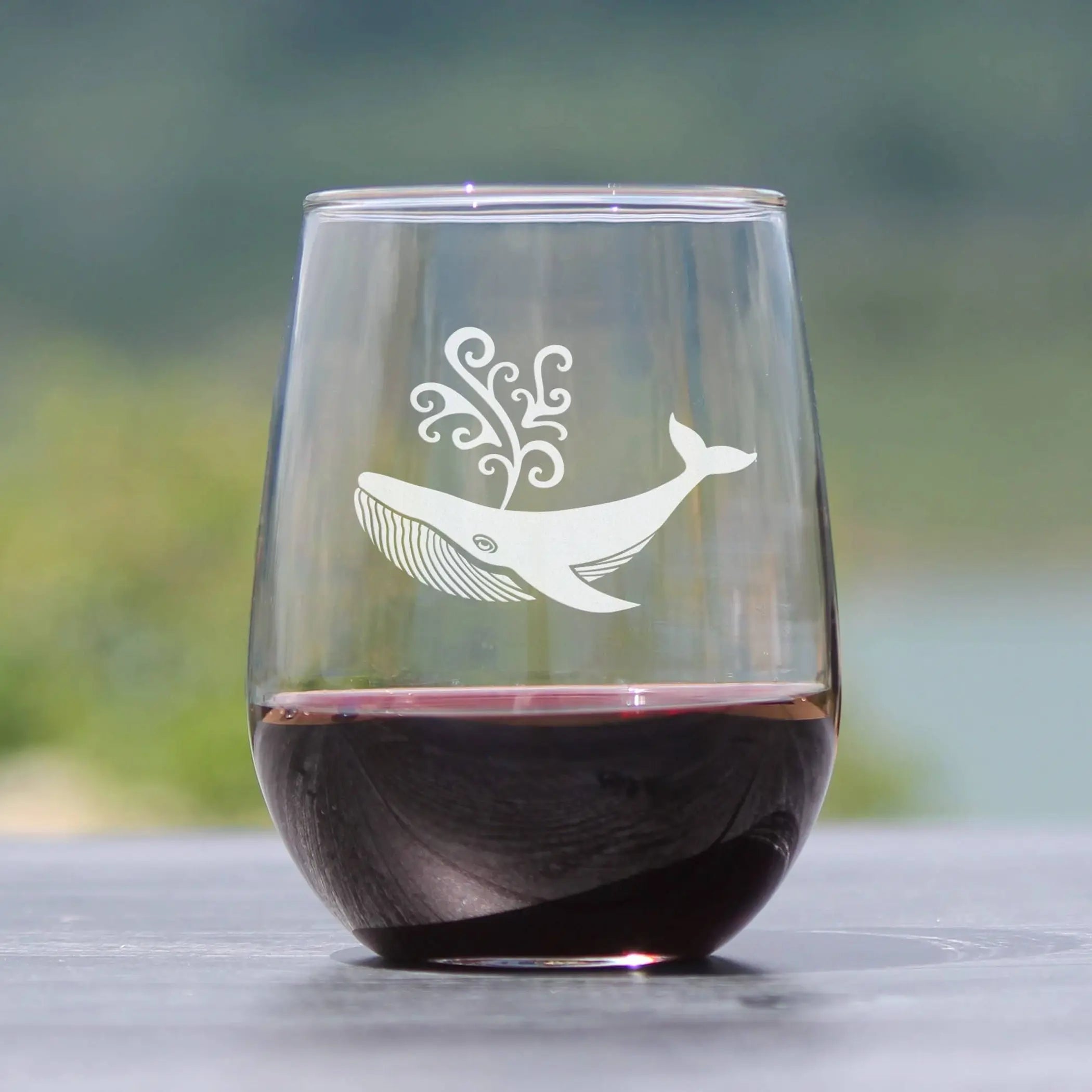 Whale Stemless Wine Glass - Ocean Beach Gifts and Decor Bevvee