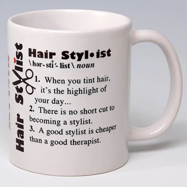 Whimsical Hair Stylist Mug LIANE FRIED STUDIO