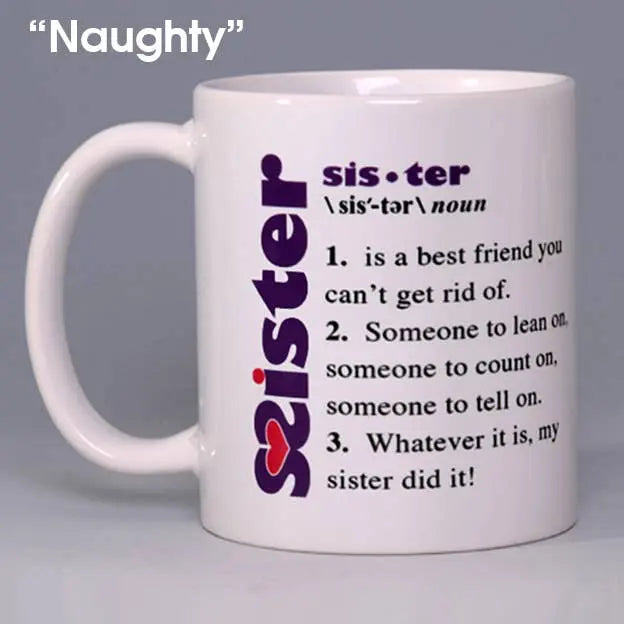 Whimsical Naughty Sister Mug LIANE FRIED STUDIO