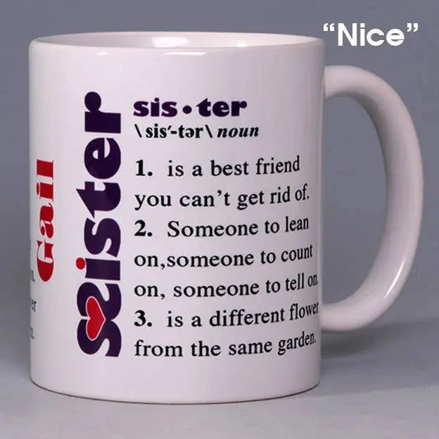 Whimsical Nice Sister Mug LIANE FRIED STUDIO