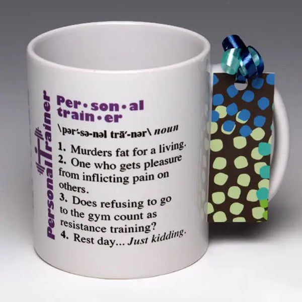 Whimsical Personal Trainer Mug LIANE FRIED STUDIO
