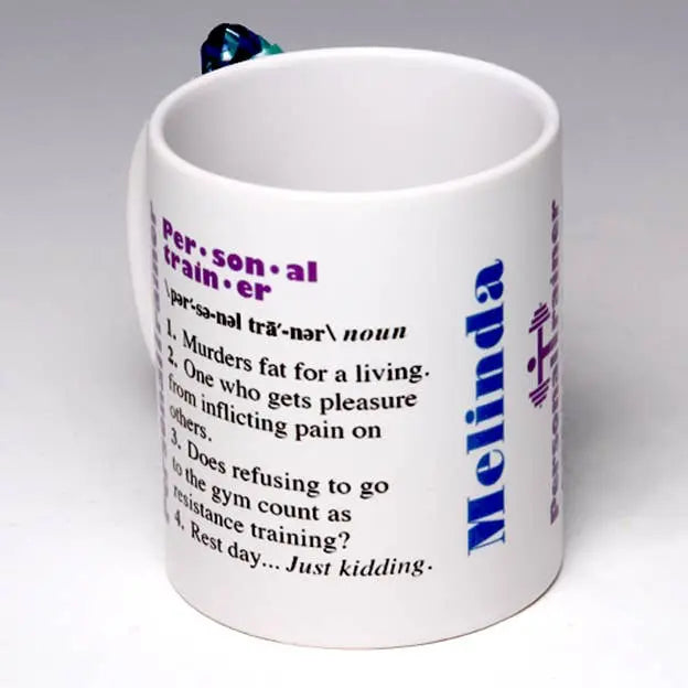 Whimsical Personal Trainer Mug LIANE FRIED STUDIO