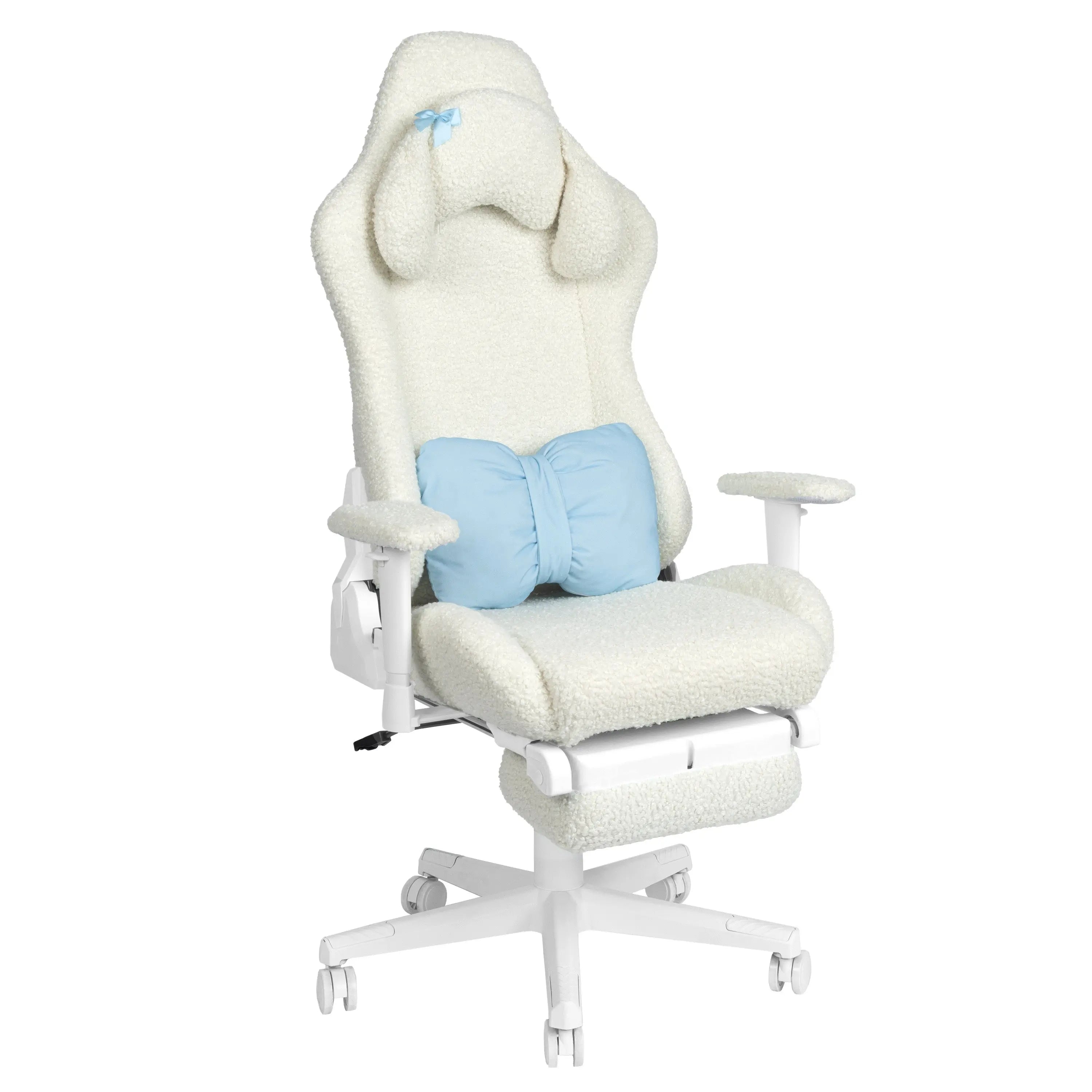 White Adjustable Height Swivel Rolling Gaming Chair Homeroots Office