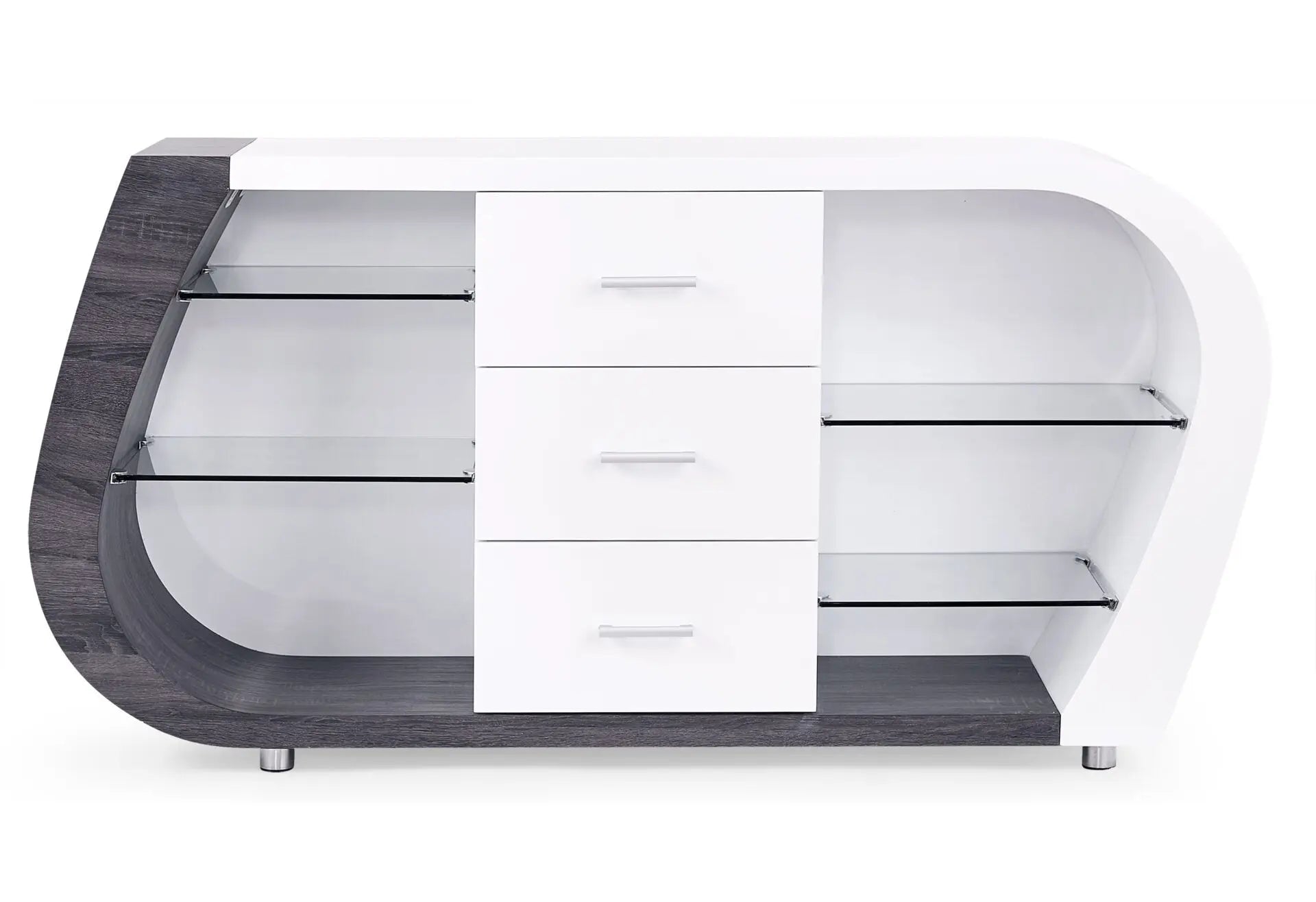 White And Grey Multi Tone Buffet With 3 Drawers Homeroots Kitchen & Dining