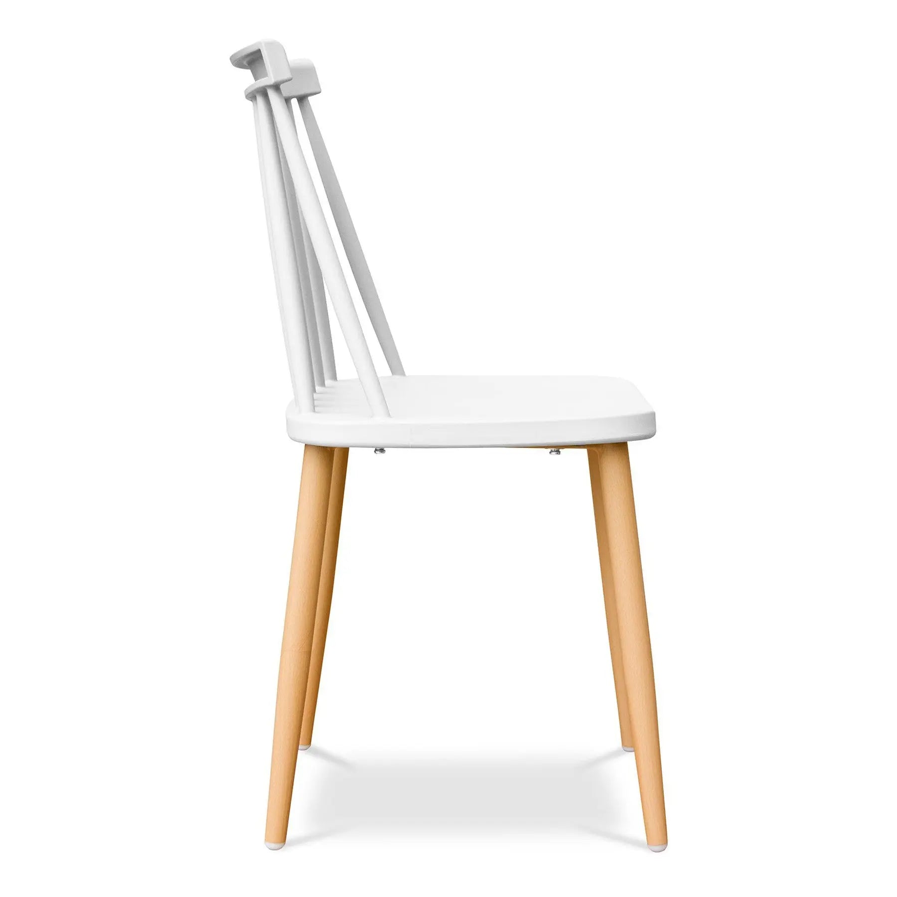 White And Natural Metal and Plastic Windsor Back Dining Side Chair Homeroots Kitchen & Dining
