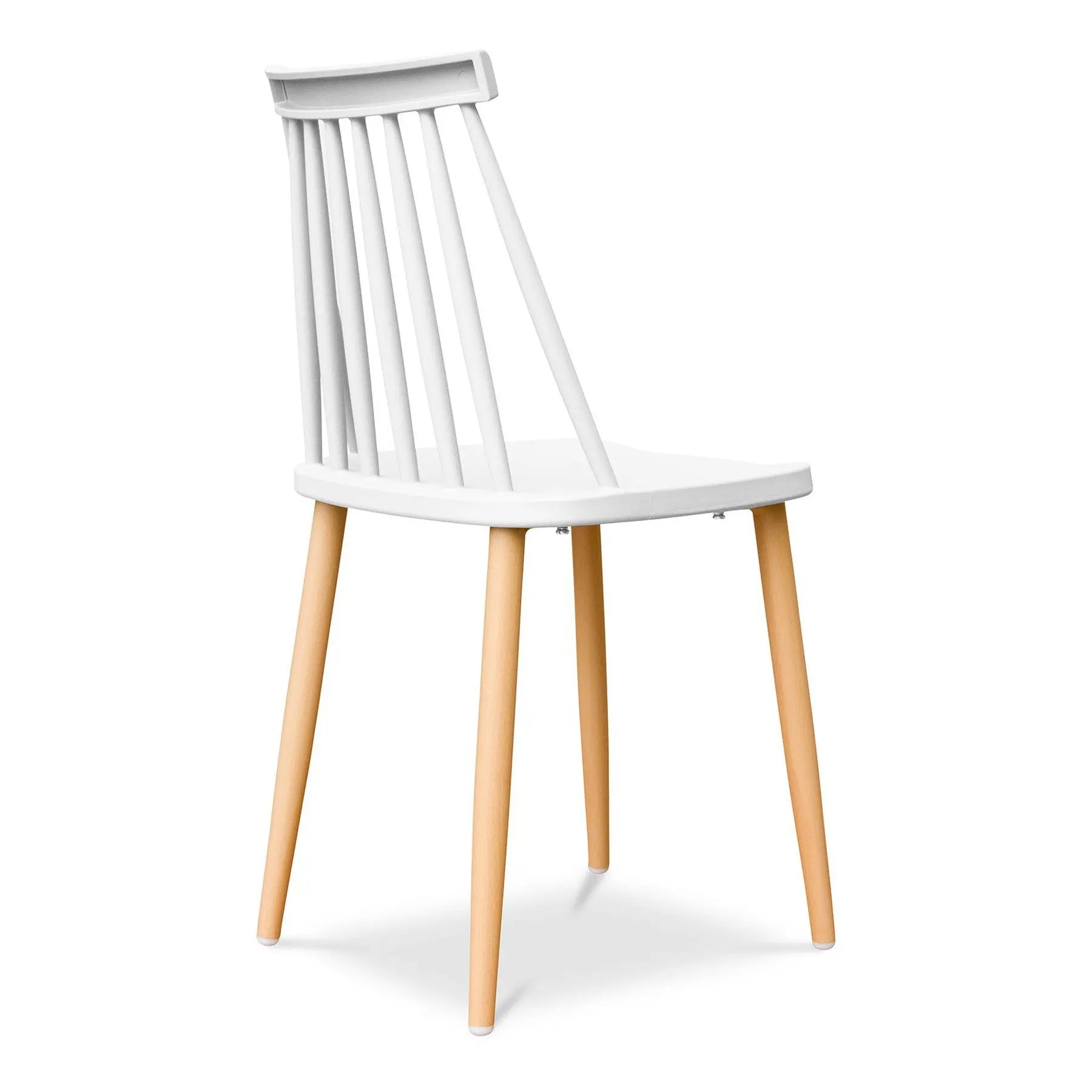 White And Natural Metal and Plastic Windsor Back Dining Side Chair Homeroots Kitchen & Dining
