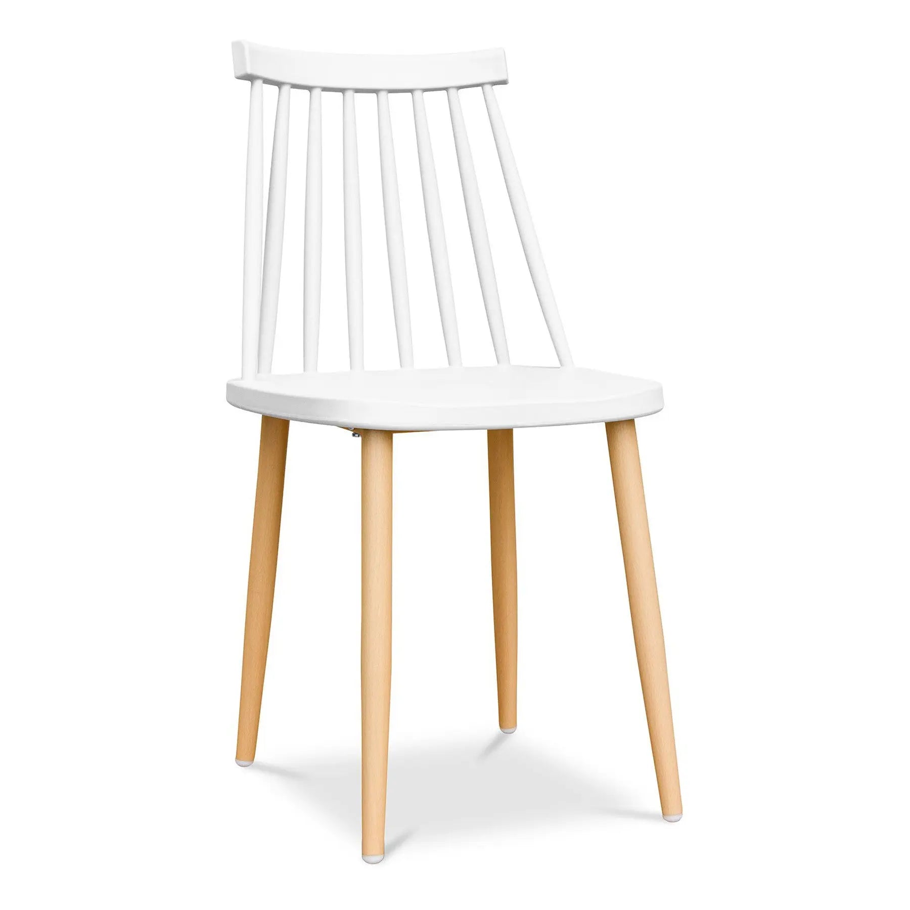 White And Natural Metal and Plastic Windsor Back Dining Side Chair Homeroots Kitchen & Dining