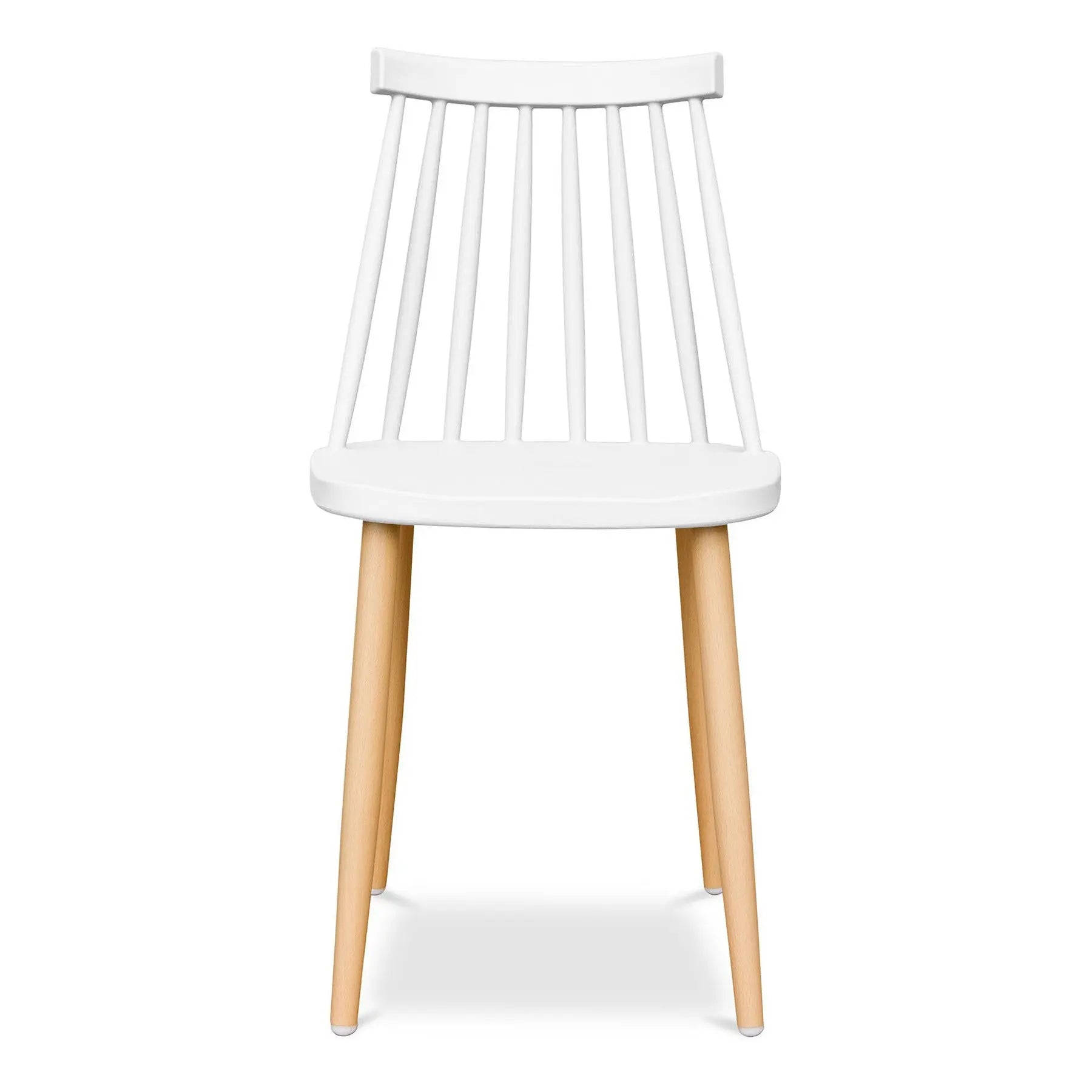 White And Natural Metal and Plastic Windsor Back Dining Side Chair Homeroots Kitchen & Dining