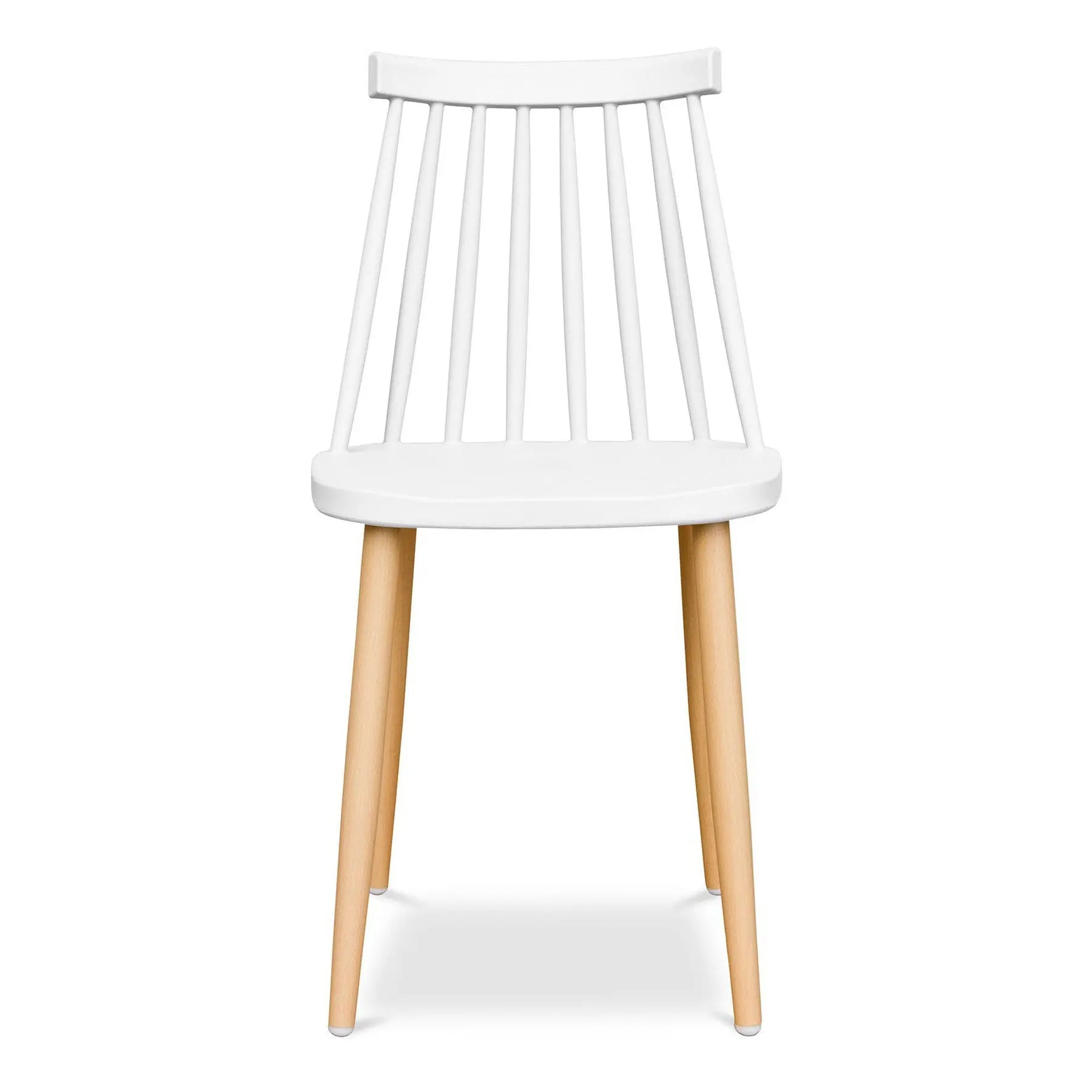 White And Natural Metal and Plastic Windsor Back Dining Side Chair Homeroots Kitchen & Dining