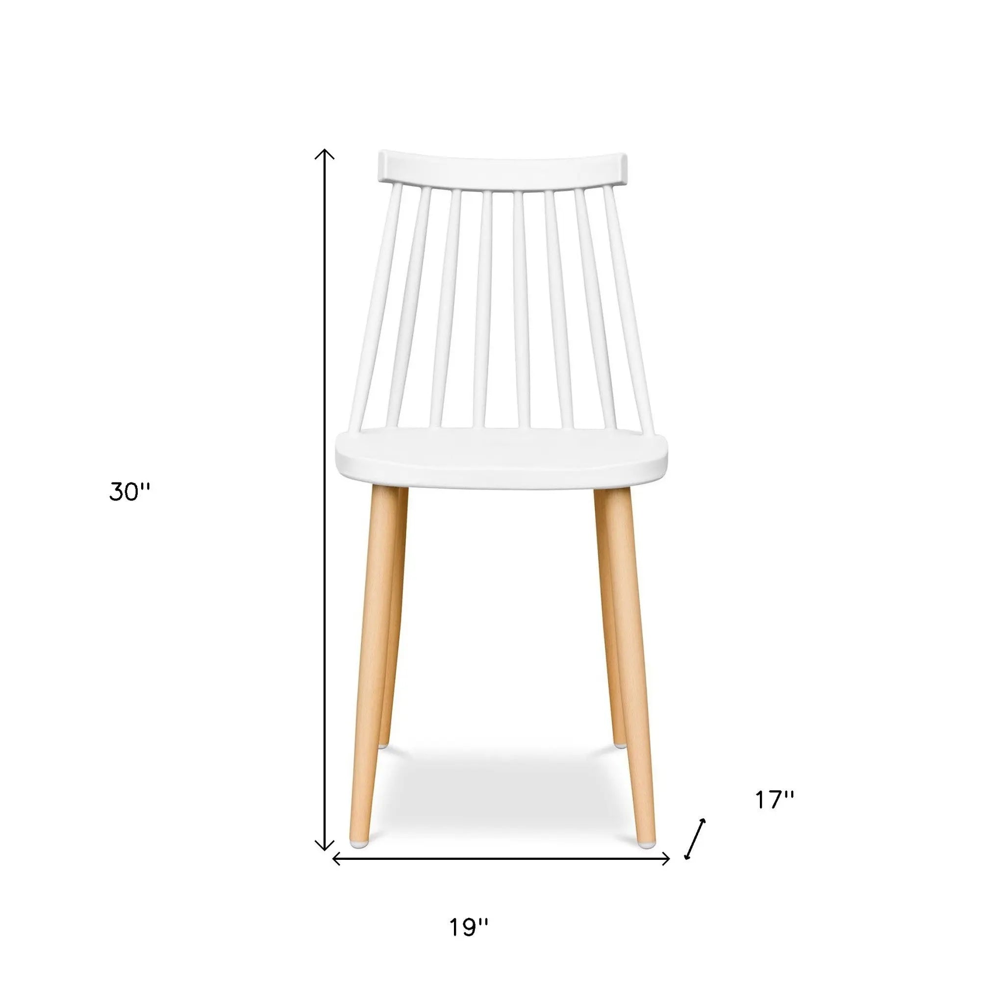 White And Natural Metal and Plastic Windsor Back Dining Side Chair Homeroots Kitchen & Dining