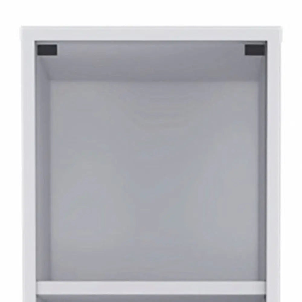White Bathroom Storage Cabinet with Glass Door and Sliding Drawers Homeroots Kitchen & Dining