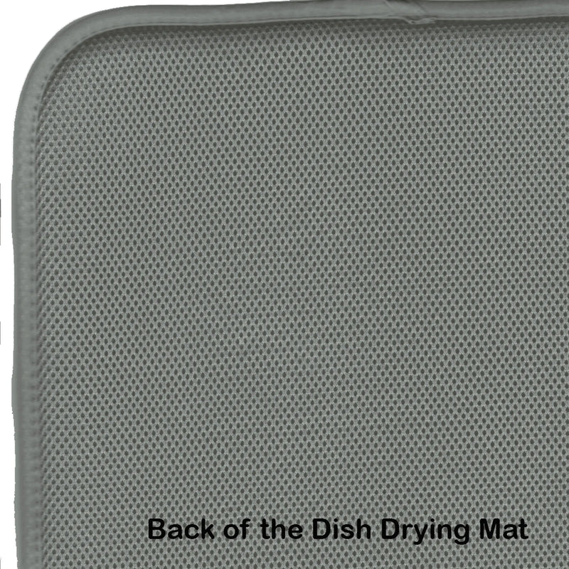 White Boxer Fall Dish Drying Mat Caroline's Treasures