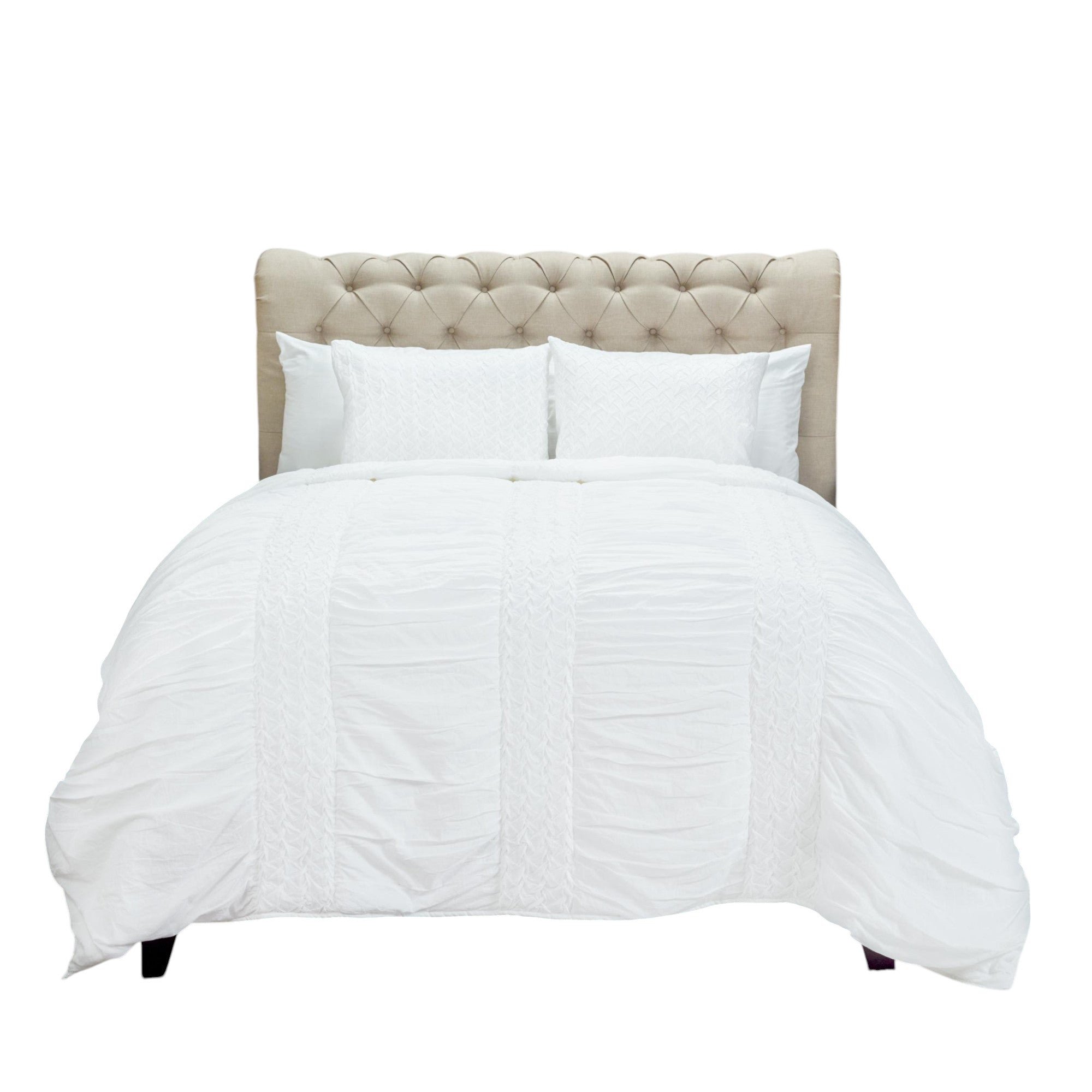 White Geometric Queen Quilt - GreatEagleInc