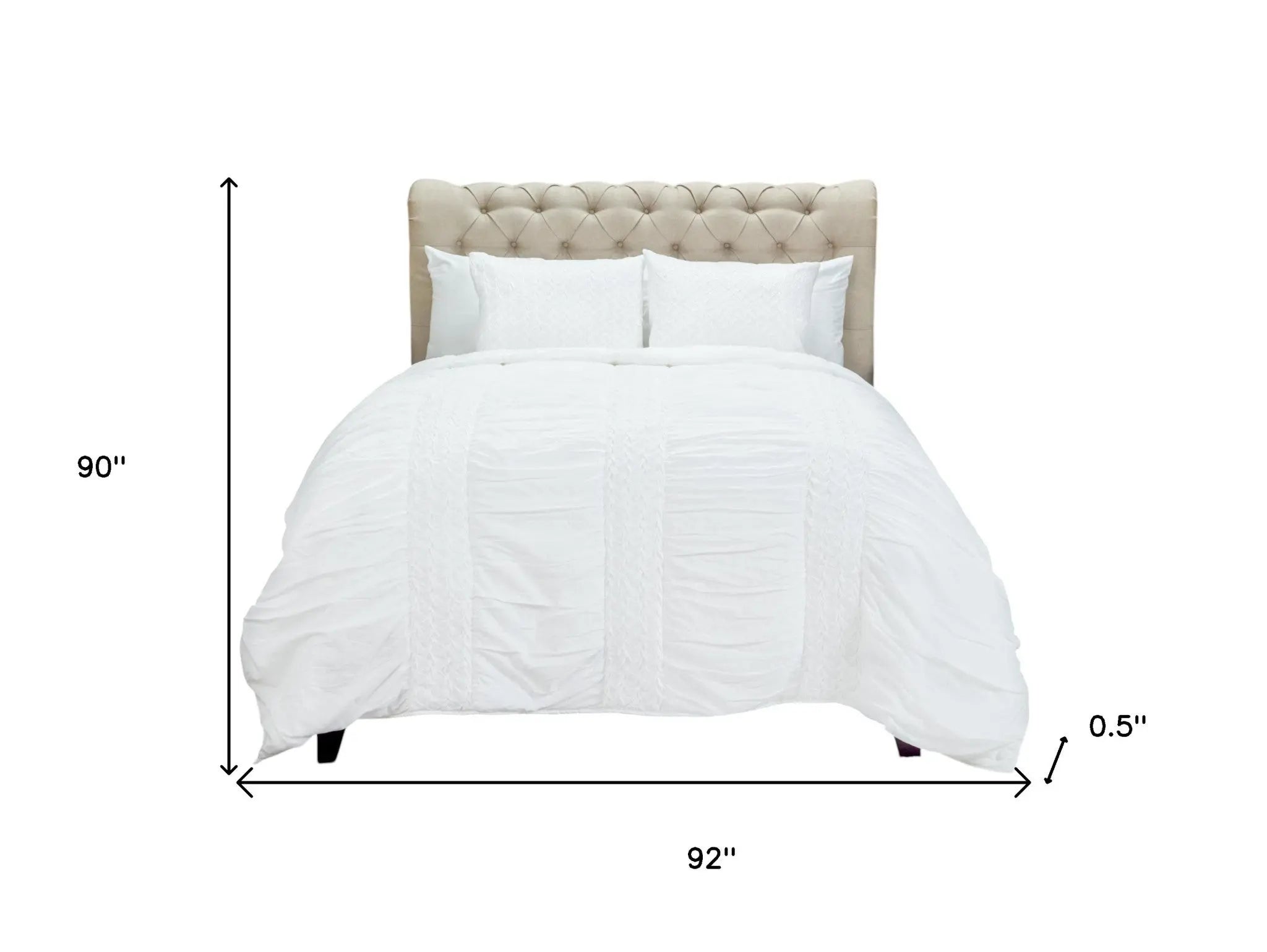 White Geometric Queen Quilt - GreatEagleInc