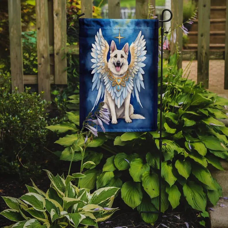 White German Shepherd My Angel Garden Flag Caroline's Treasures