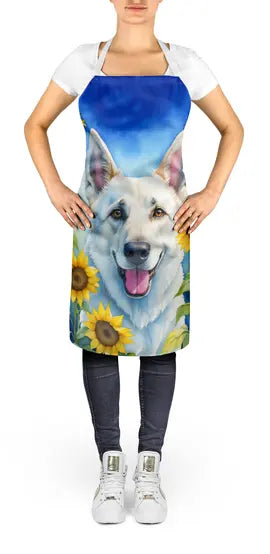 White German Shepherd in Sunflowers Apron Caroline's Treasures