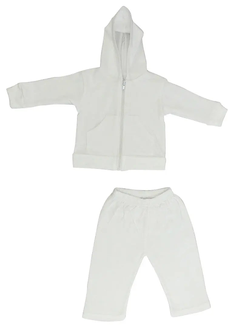 White Interlock Sweat Pants And Hoodie Set 419nb GreatEagleInc