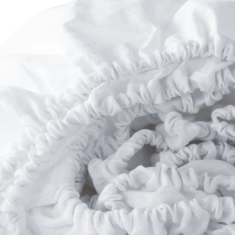 White Linen King Fitted sheet Homeroots Bed & Bath