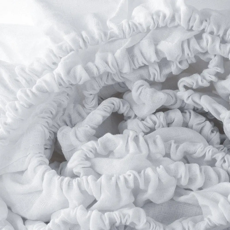 White Linen King Fitted sheet Homeroots Bed & Bath