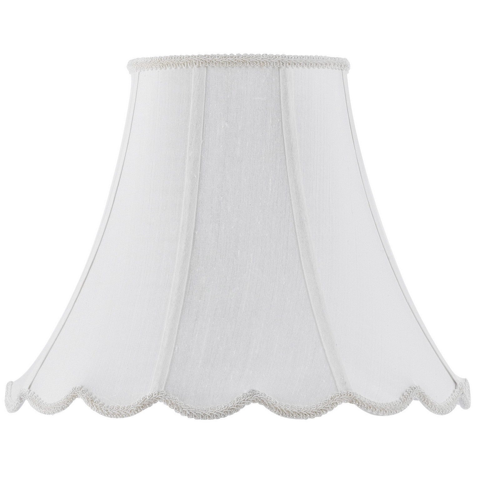 White Linen Piped Bell Lamp Shade Homeroots Lighting