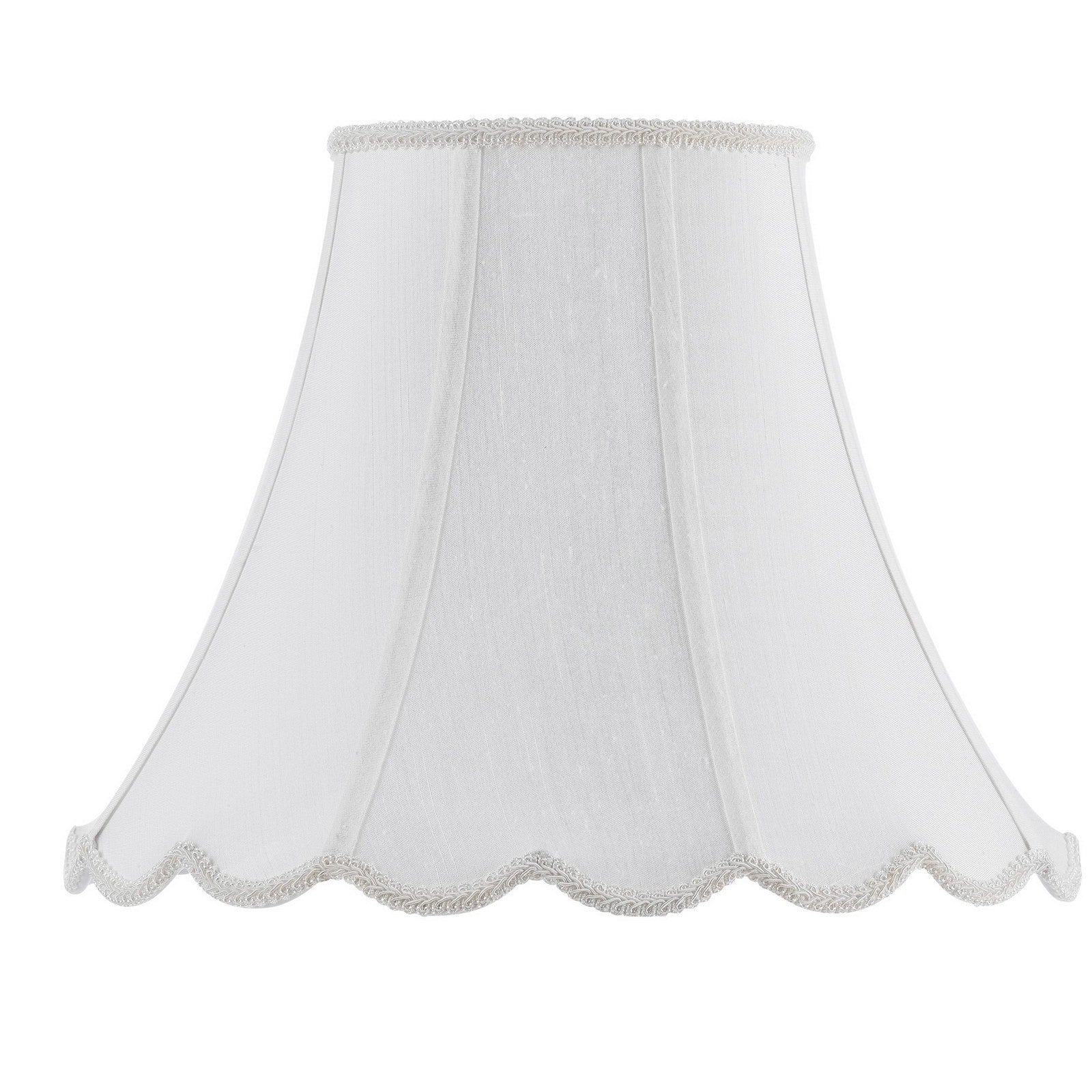 White Linen Piped Bell Lamp Shade Homeroots Lighting