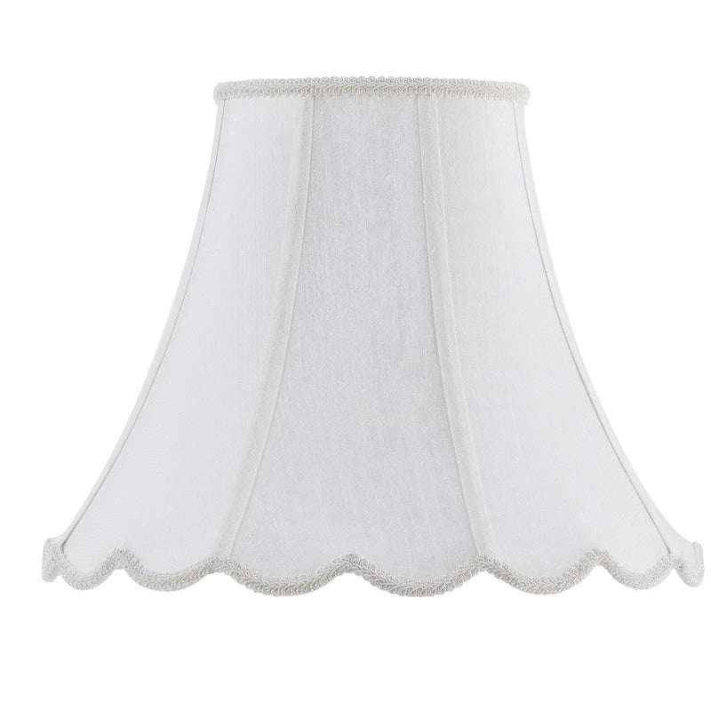 White Linen Piped Bell Lamp Shade Homeroots Lighting