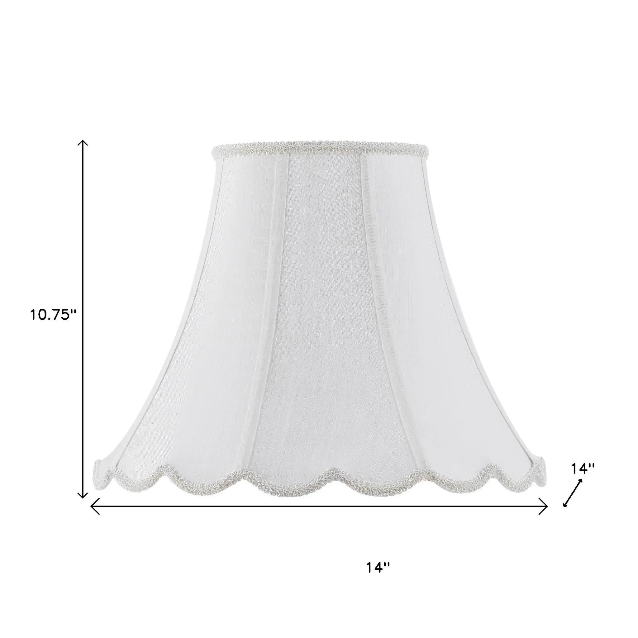 White Linen Piped Bell Lamp Shade Homeroots Lighting
