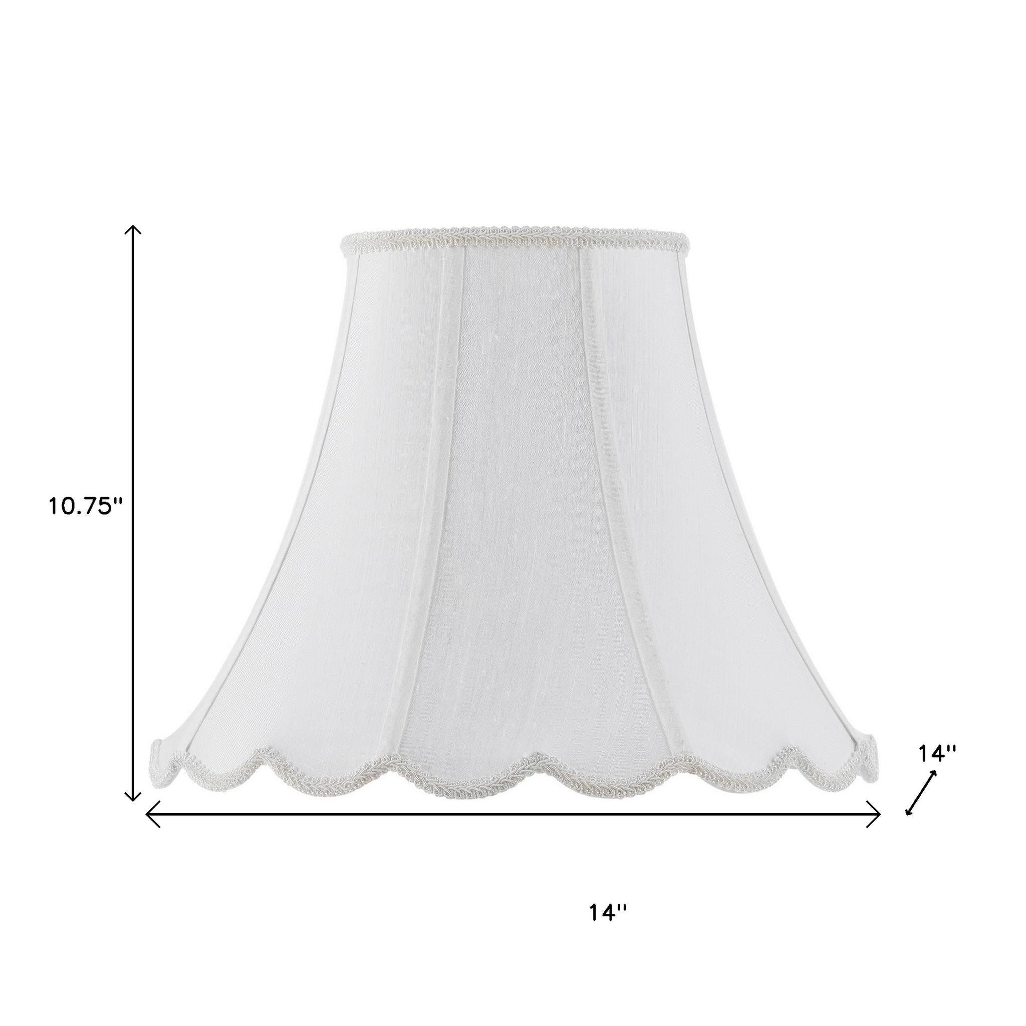 White Linen Piped Bell Lamp Shade Homeroots Lighting