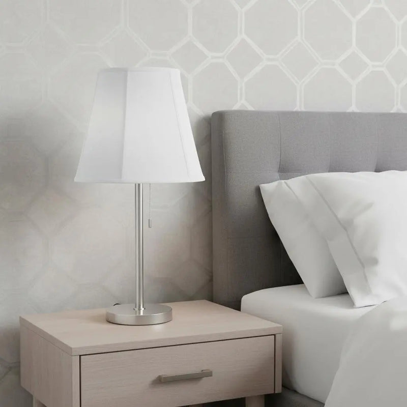 White Linen Piped Empire Lamp Shade Homeroots Lighting