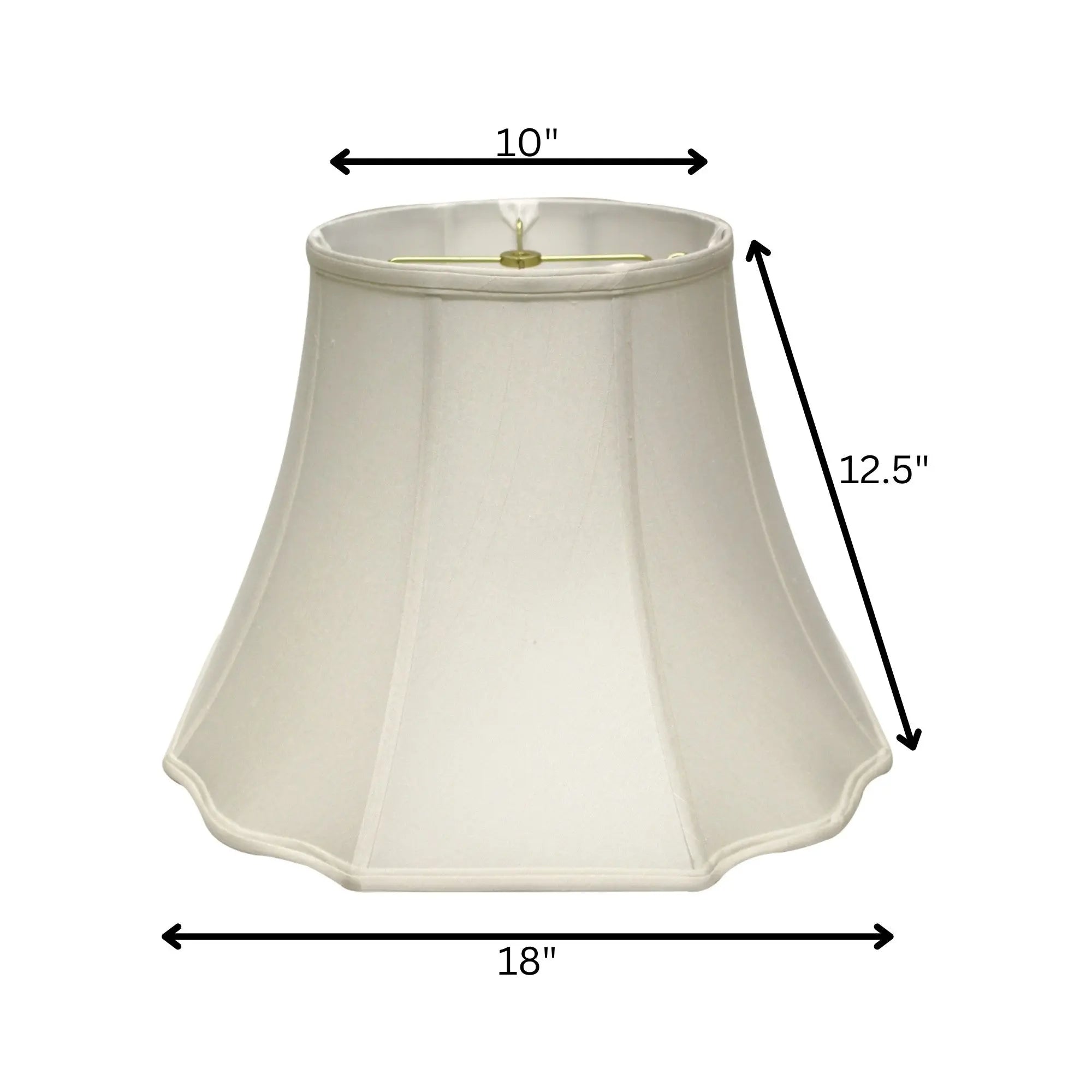 White Monay Shantung Silk Bell Lamp Shade Homeroots Lighting