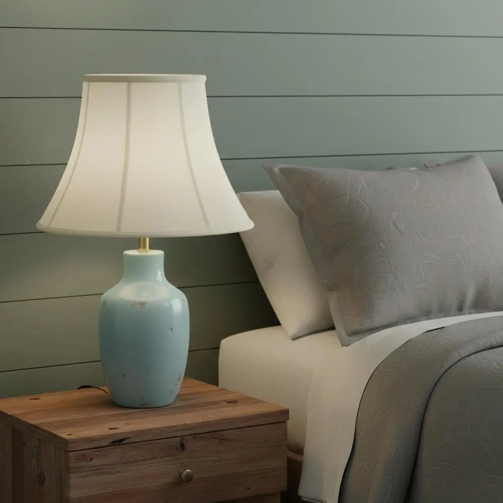 White Monay Shantung Silk Bell Lamp Shade Homeroots Lighting