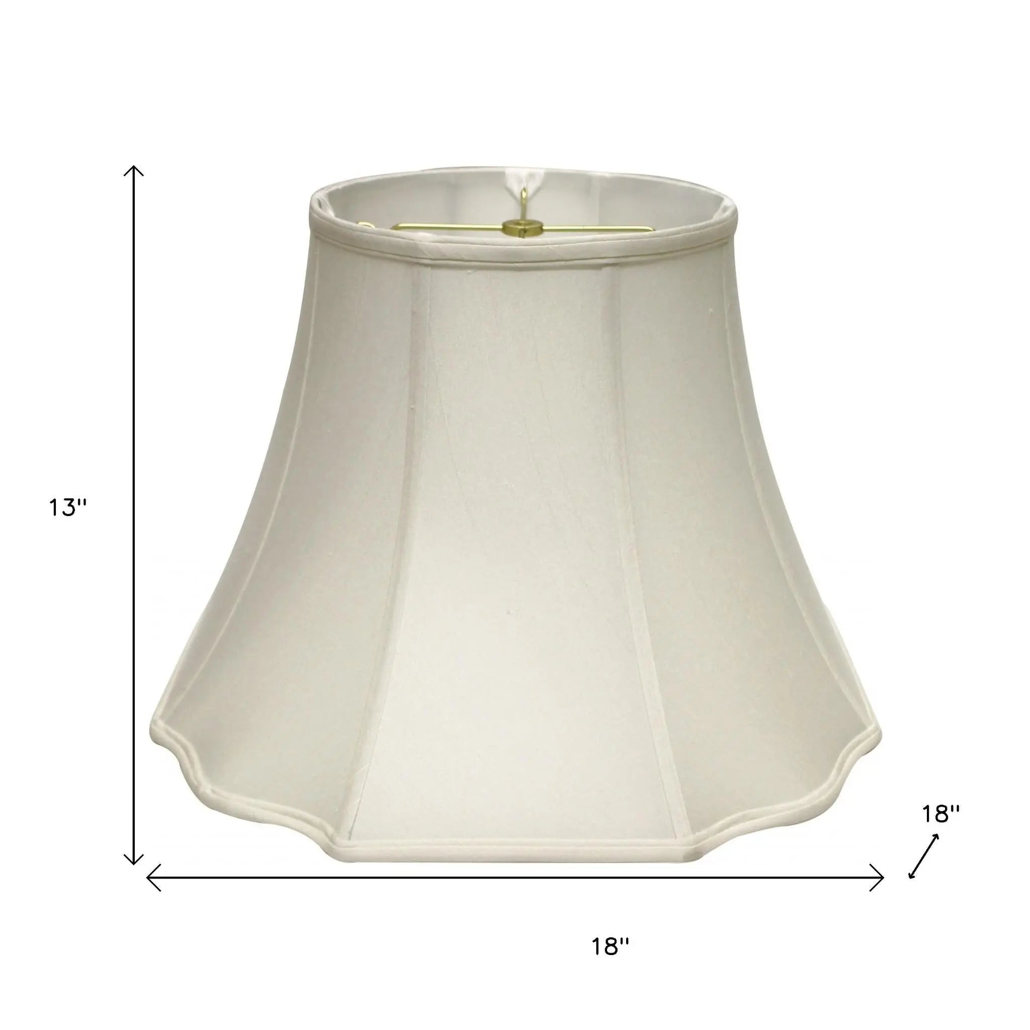 White Monay Shantung Silk Bell Lamp Shade Homeroots Lighting