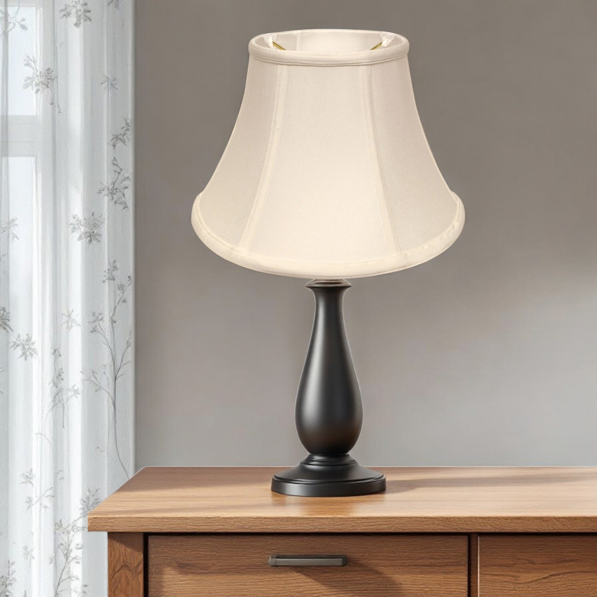 White Monay Shantung Silk Drum Lamp Shade Homeroots Lighting