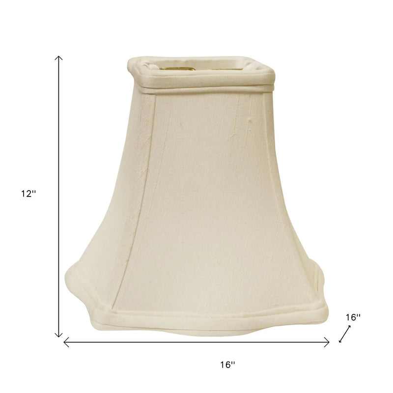 White Monay Shantung Silk Square Lamp Shade Homeroots Lighting