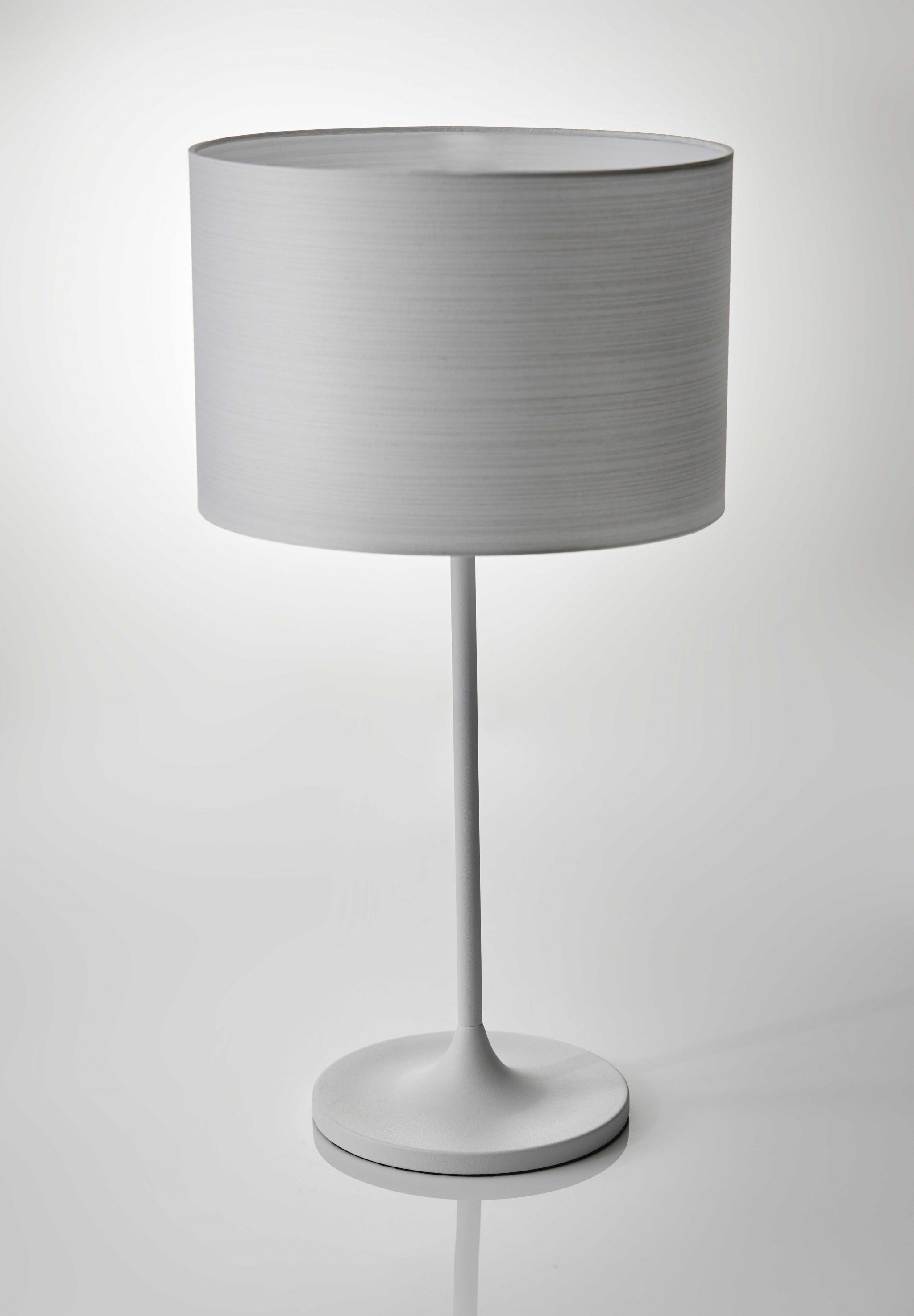 White On White Metal Table Lamp - GreatEagleInc