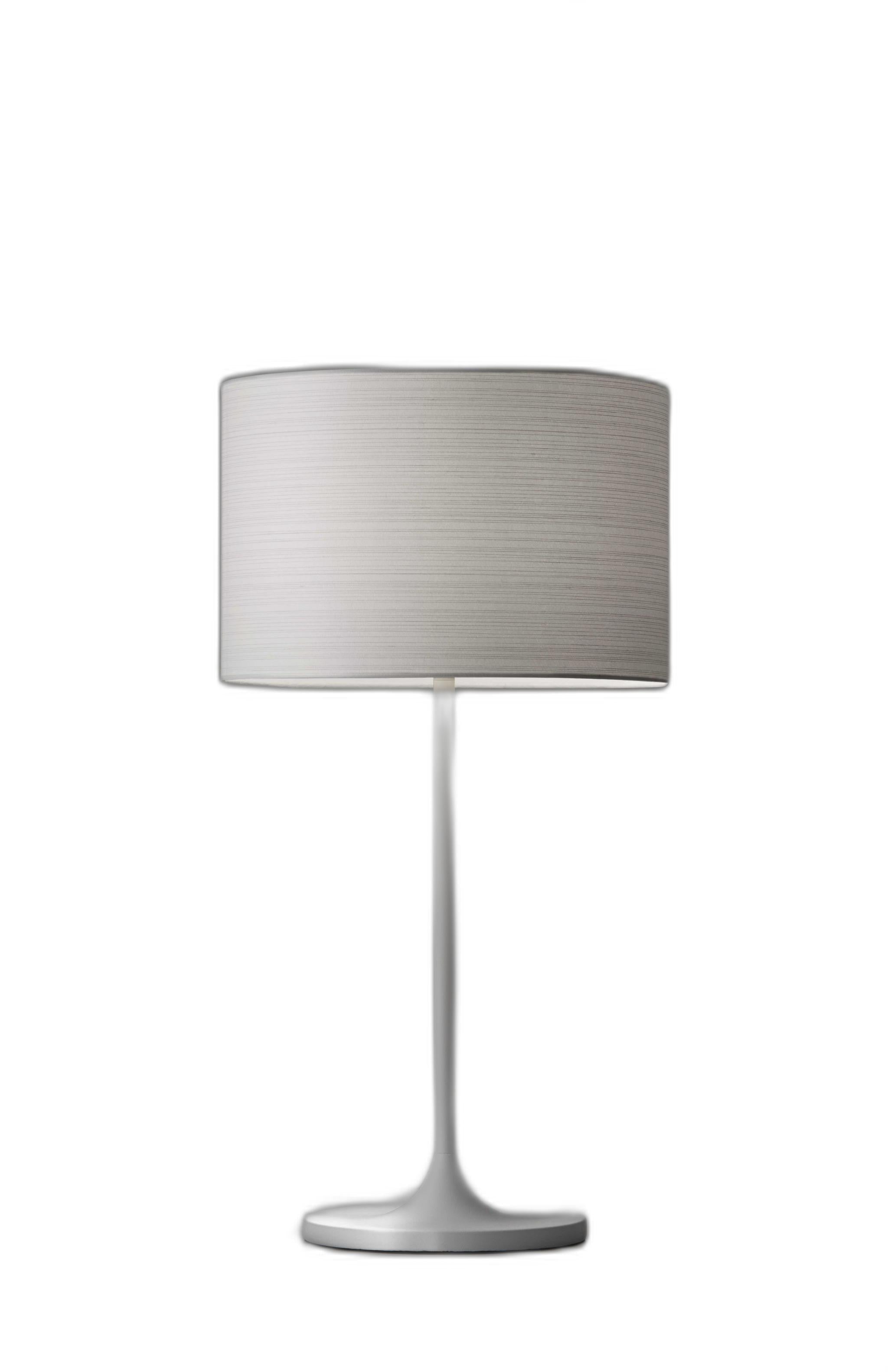 White On White Metal Table Lamp - GreatEagleInc