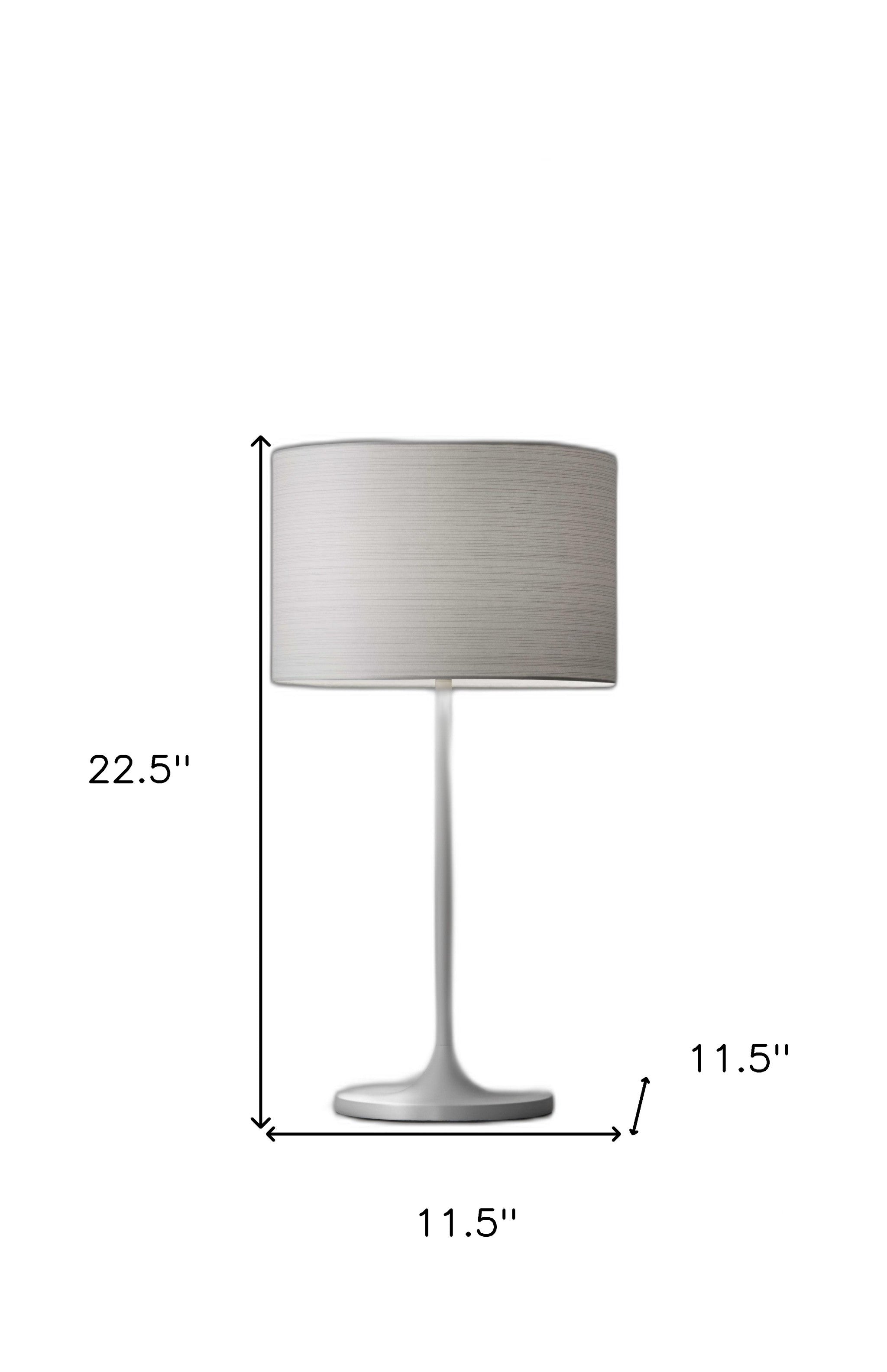 White On White Metal Table Lamp - GreatEagleInc