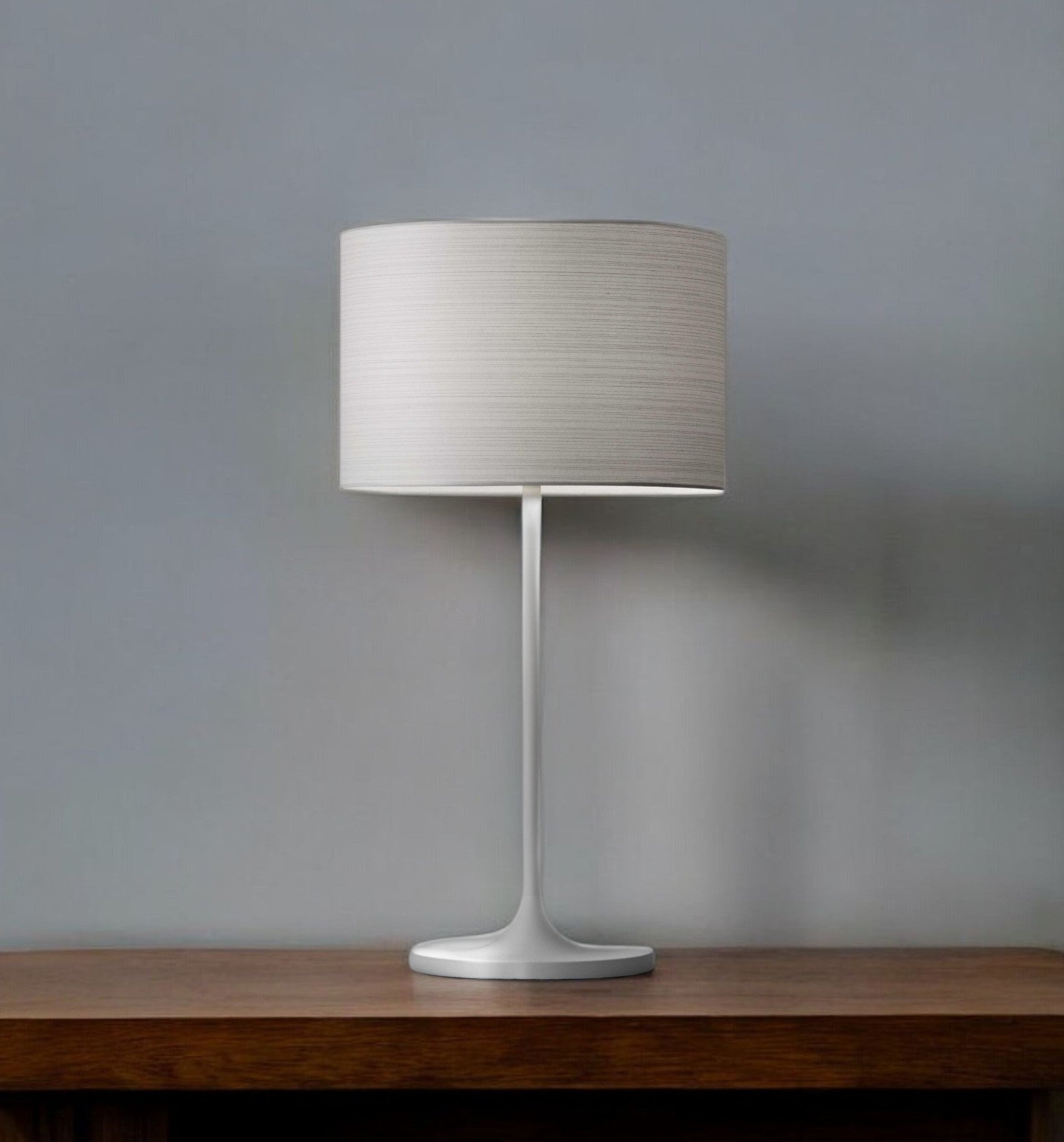 White On White Metal Table Lamp - GreatEagleInc