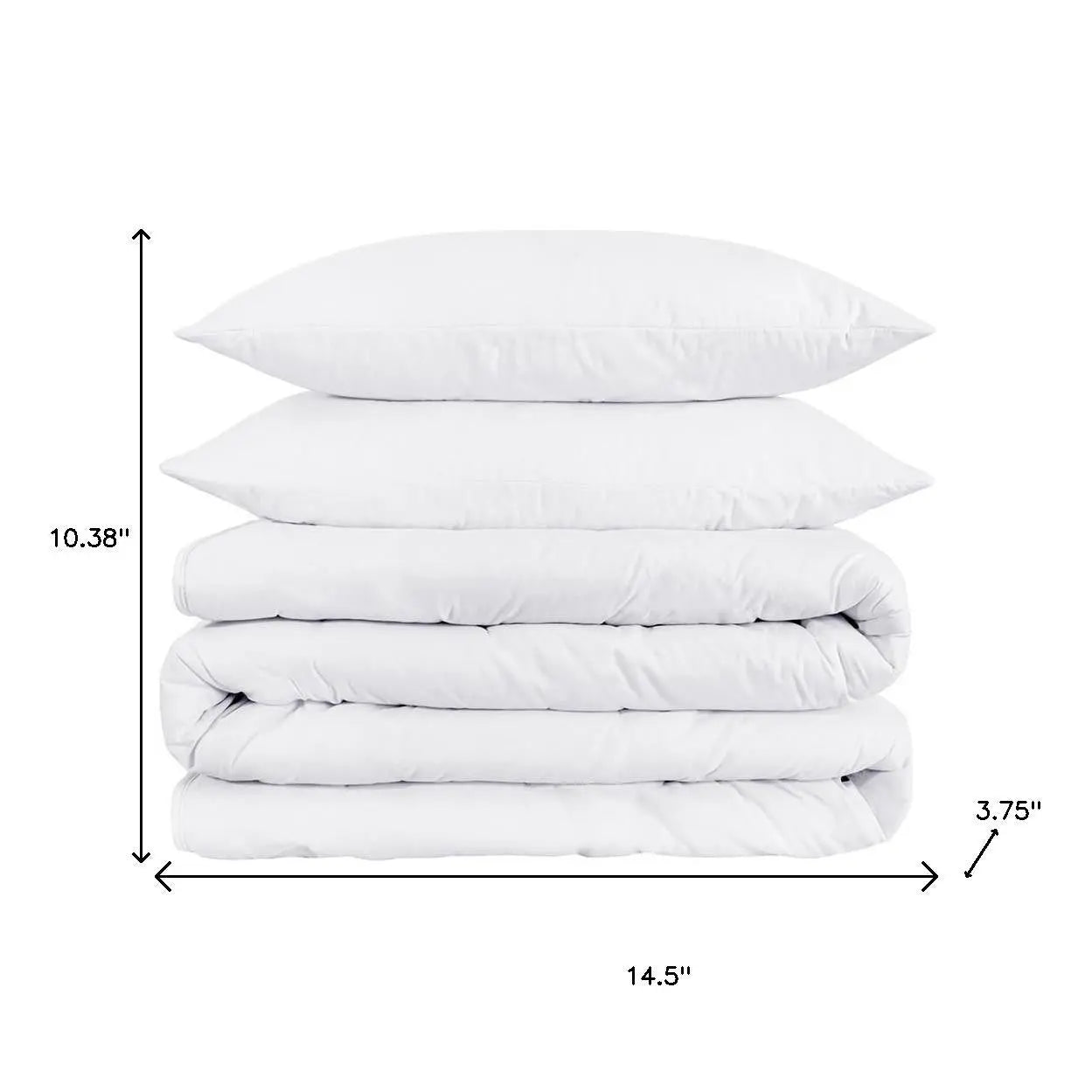 White Queen Cotton Blend 1200 Thread Count Washable Duvet Cover Set Homeroots Bed & Bath