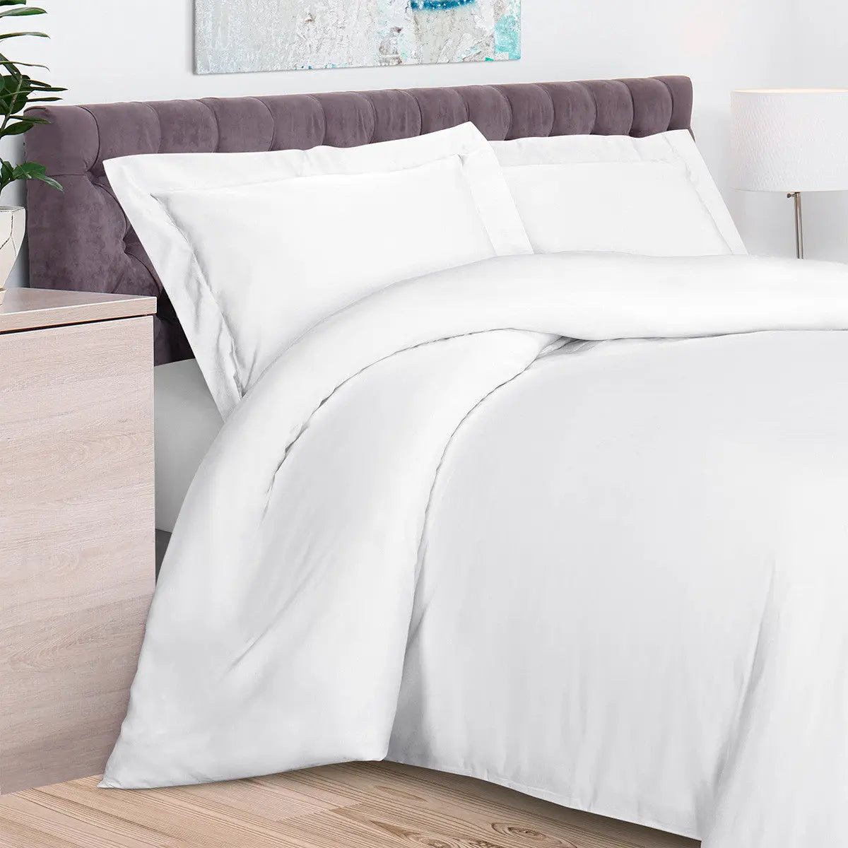 White Queen Rayon Washable Duvet Cover Set Homeroots Bed & Bath