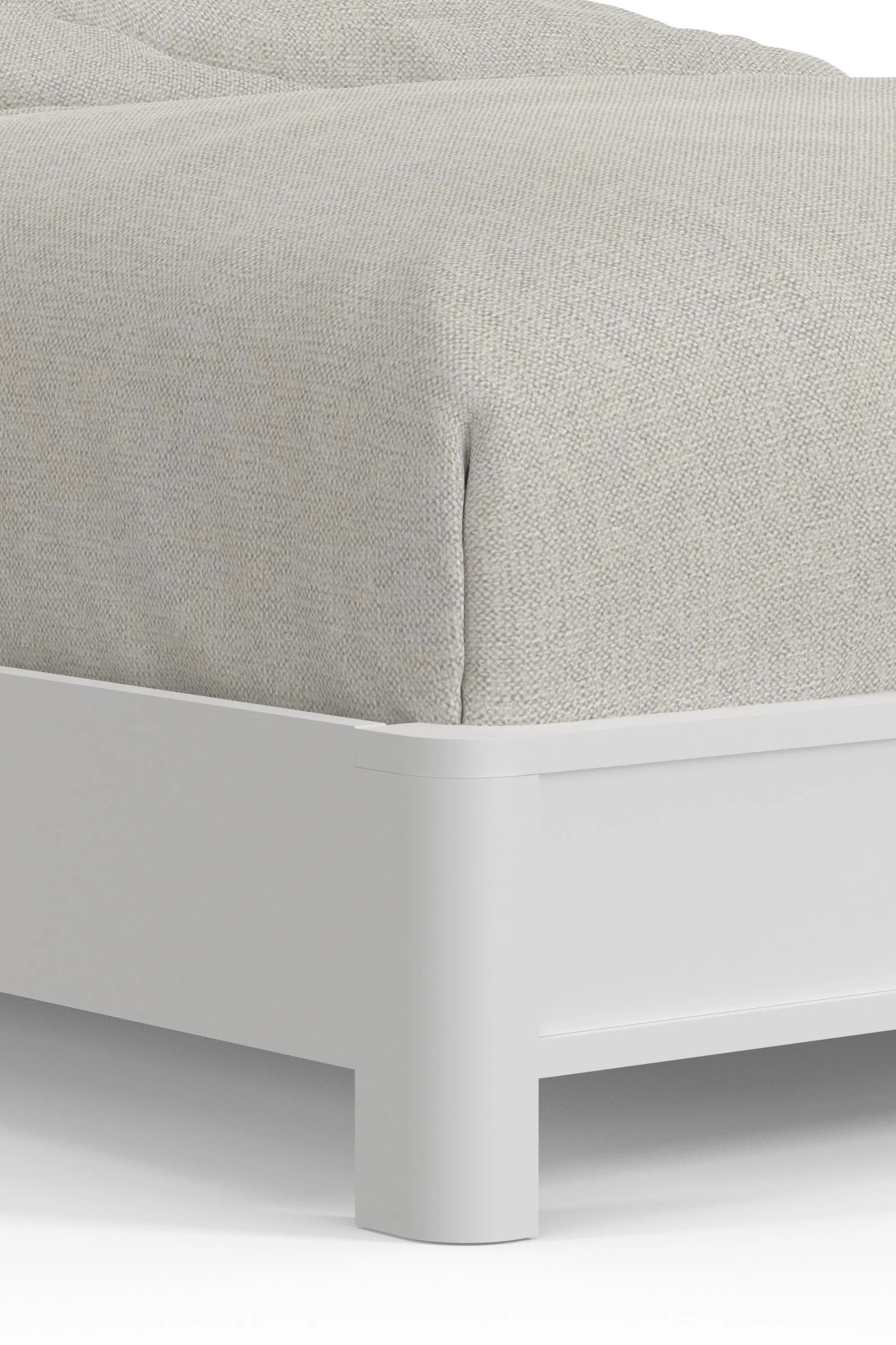 White Ribbed Texture Solid Wood California King Bed Frame Homeroots Bed & Bath