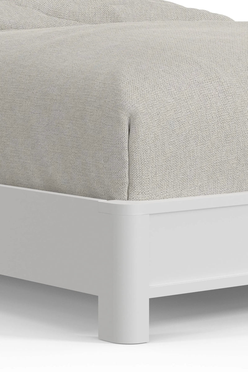 White Ribbed Texture Solid Wood California King Bed Frame Homeroots Bed & Bath